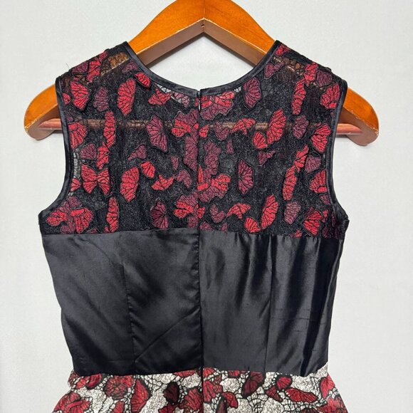 Vintage Y2K RODARTE Black Red Butterfly Embroidered Silk Blend Cocktail Dress - Picture 11 of 17